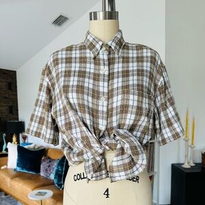 Vintage Plaid Button-Up Shirt